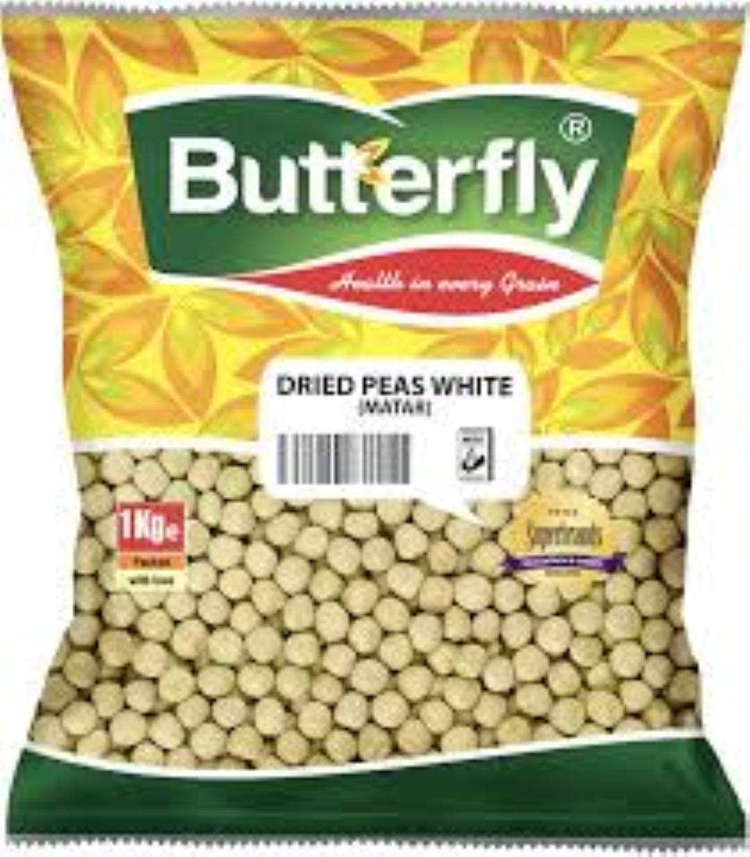 BUTTERFLY DRIED PEAS WHITE (MATAR)